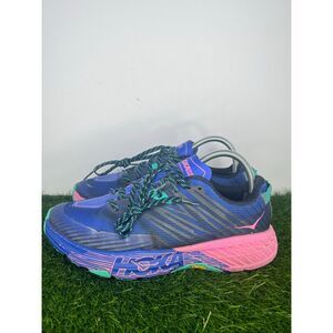 HOKA One One Speedgoat 4 Women’s 8.5 Trail Running Shoes Blue Pink Teal